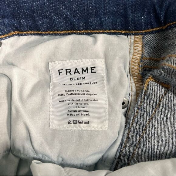 Men's FRAME Denim L'Homme Slim Jeans Dark Wash Slight Distress Size 31 - Picture 6 of 10